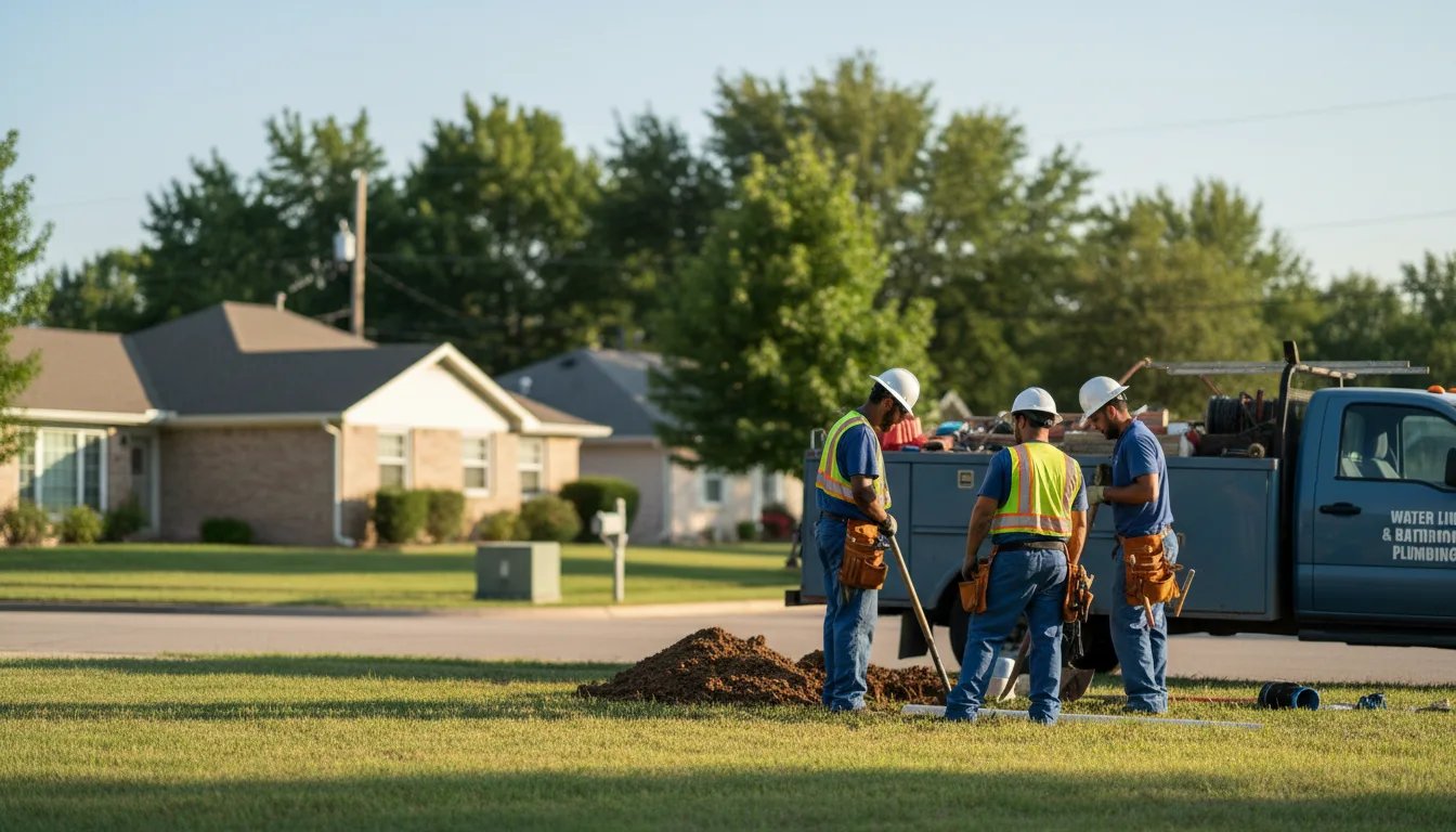 Residential water line and bathroom plumbing service in Fred, TX
